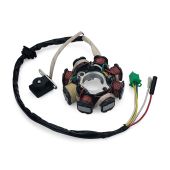 Stator/Magneto 8 Coil Male Plug 3 wires, plus 2 loose wires - GY6, 125/150cc