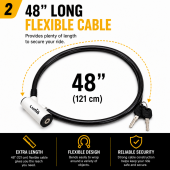 48&quot; Anti-Theft Cable Lock for Scooter, Motorcycle, E-Bike &amp; Bicycle