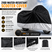 Waterproof Scooter Cover – 210D Nylon Outdoor Motorcycle &amp; Moped Cover