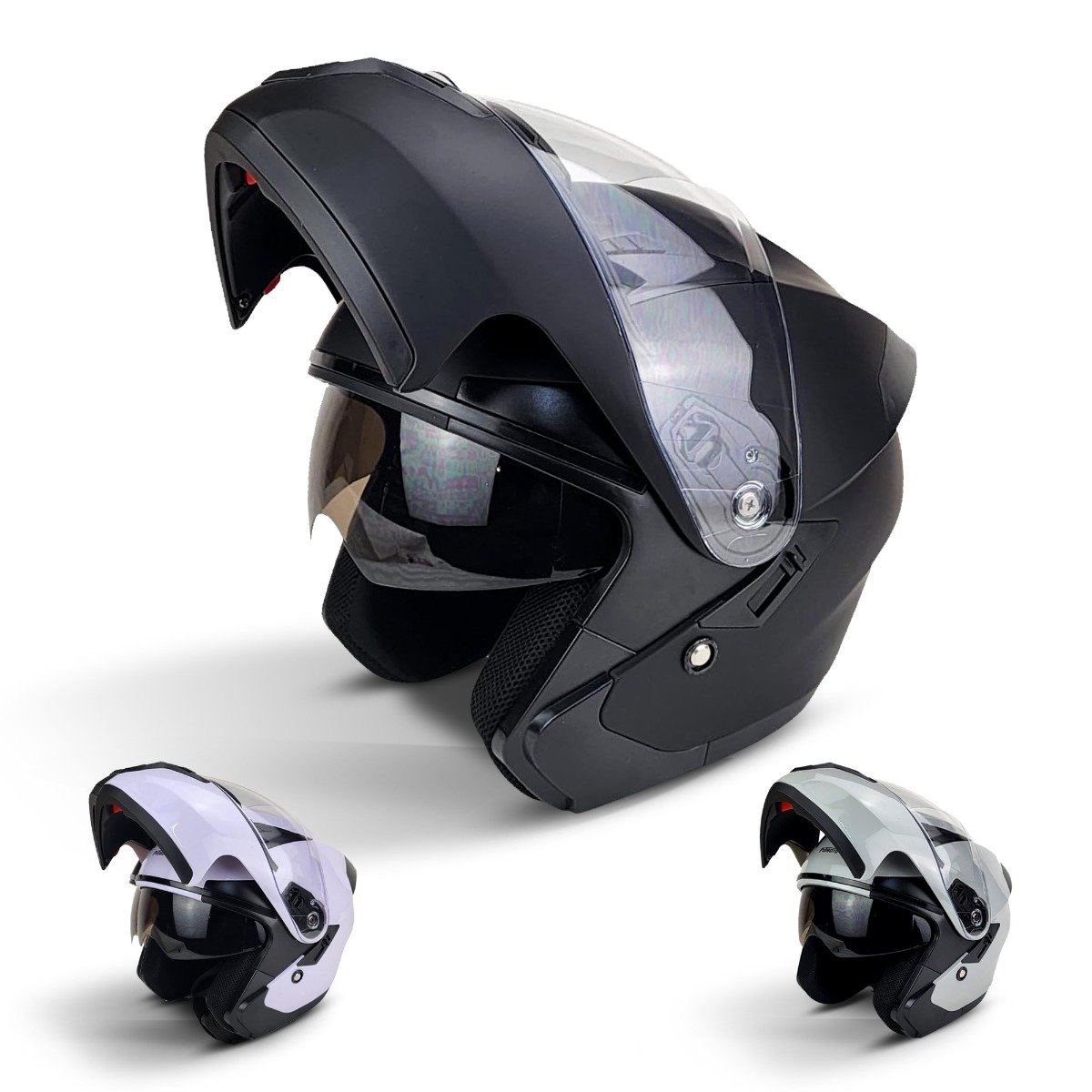Casco de motocicleta abatible modular doble visera PITMOTO PM-516 - Imagen 9 de 10